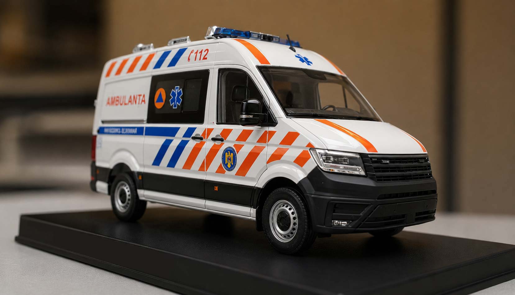 Type B ambulance scale model, front three-quarter view